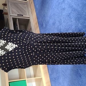 Lauren navy and taupe dress